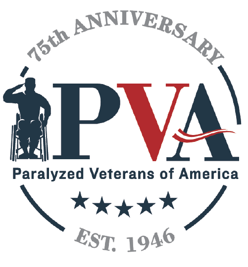 Logo of the Paralyzed Veterans of America with a soldier in a wheelchair saluting.